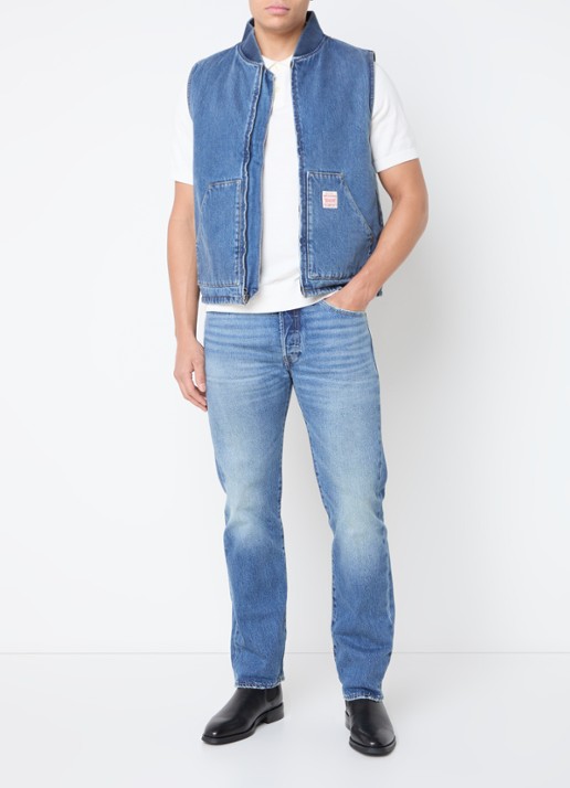 Levi's 501 straight leg jeans met steekzakken - voorkant 3 indigo