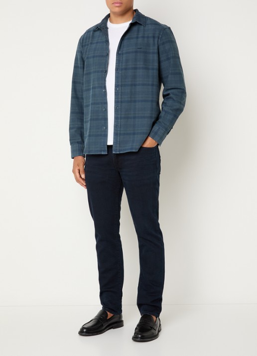 Levi's 502 Slim fit jeans met donkere wassing en steekzakken - voorkant 2 indigo