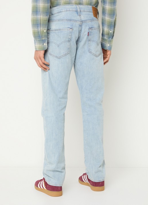 Levi's 502 tapered jeans in linnenblend met lichte wassing - achterkant 5 indigo