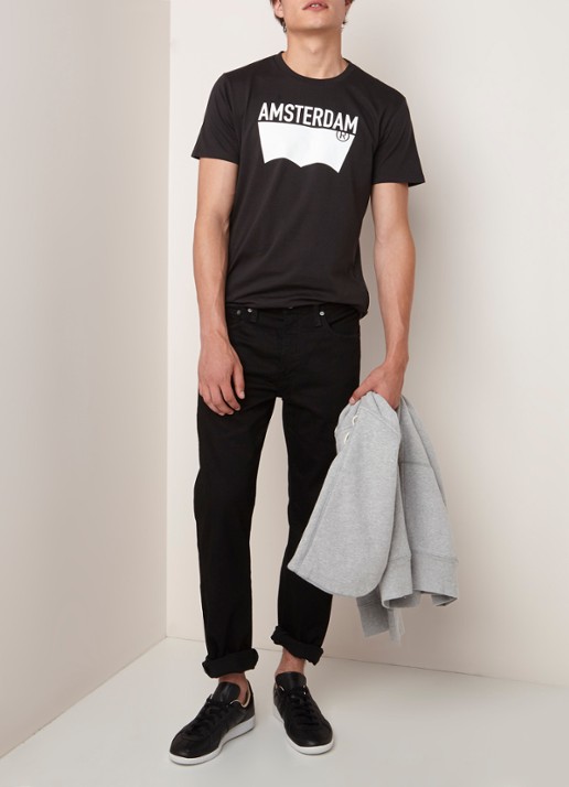 Levi's 502 tapered jeans met stretch - voorkant 3 zwart
