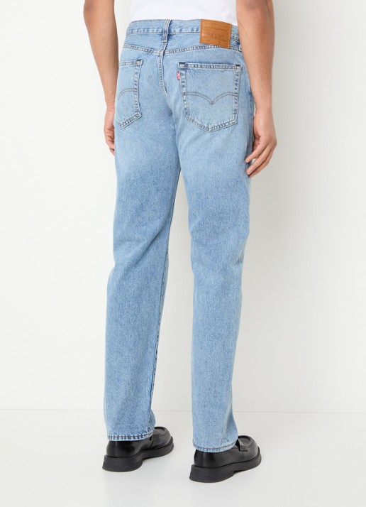Levi's 505 straight leg jeans met lichte wassing - achterkant indigo