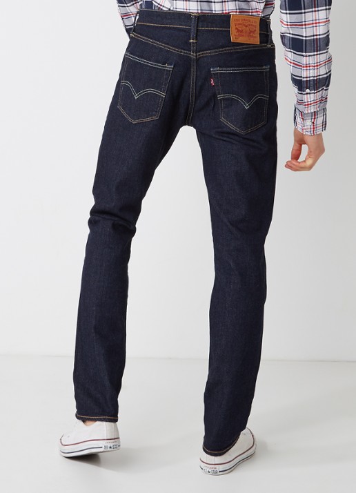 Levi's 511 slim fit jeans met stretch in donkere wassing - achterkant indigo