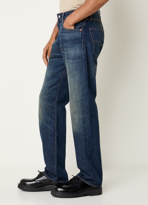 Levi's 555 straight leg jeans met donkere wassing - detail 4 indigo