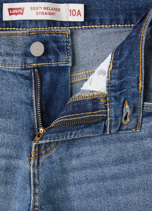 Levi's  555 straight leg relaxed jeans met medium wassing - detail indigo