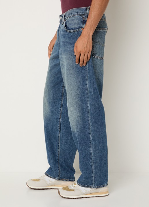 Levi's 578 Wide leg jeans met medium wassing - detail 2 indigo