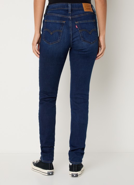 Levi's 721 High waist skinny jeans met donkere wassing - achterkant indigo