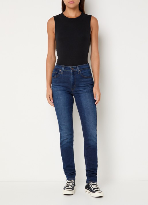 Levi's 721 High waist skinny jeans met donkere wassing - voorkant 5 indigo