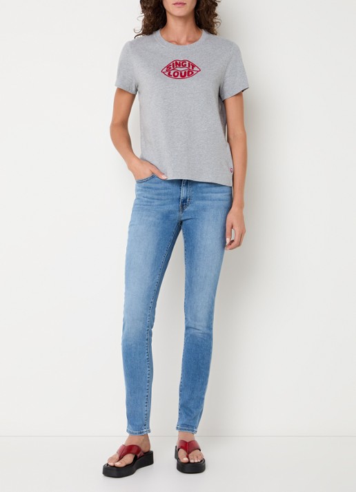 Levi's 721 high waist skinny jeans met lichte wassing - voorkant 3 indigo