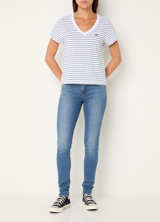 Levi's 721 high waist skinny jeans met medium wassing - voorkant 2 indigo