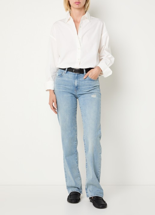 Levi's 723 high waist slim fit jeans met lichte wassing - voorkant 2 indigo