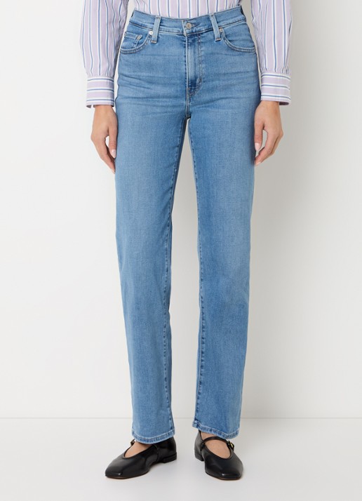 Levi's 723 high waist straight fit jeans met lichte wassing