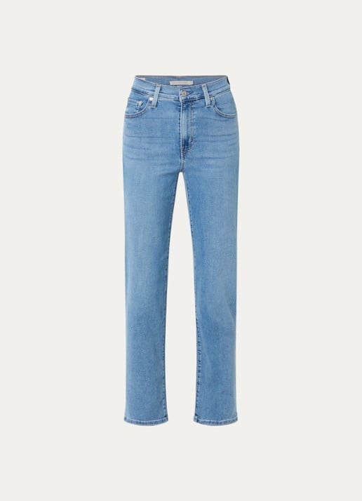 Levi's 723 high waist straight fit jeans met lichte wassing - voorkant 4 indigo