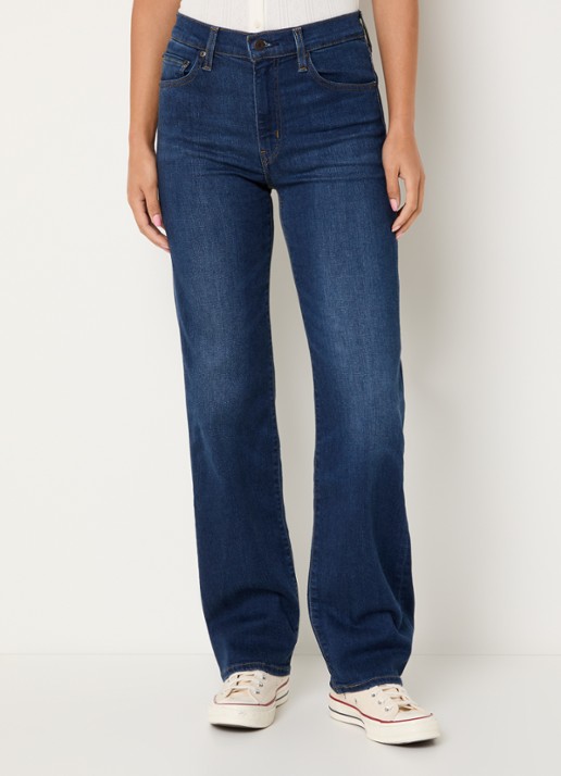 Levi's 723 high waist straight leg jeans met donkere wassing - detail 3 indigo