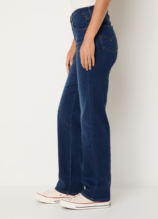 Levi's 723 high waist straight leg jeans met donkere wassing - detail 4 indigo