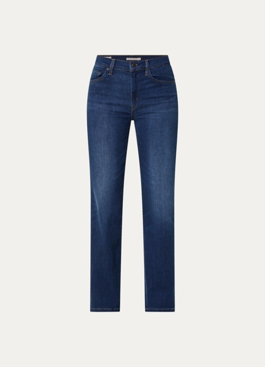 Levi's 723 high waist straight leg jeans met donkere wassing - voorkant indigo