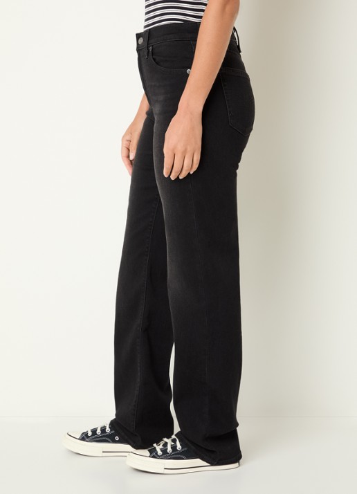 Levi's 723 mid waist bootcut jeans met gekleurde wassing - detail 4 zwart