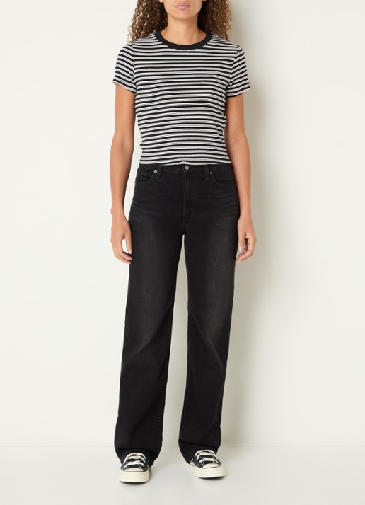 Levi's 723 mid waist bootcut jeans met gekleurde wassing - voorkant 2 zwart