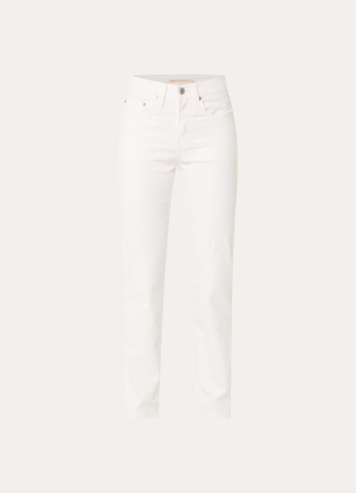 Levi's 724 Mid waist slim fit jeans met gekleurde wassing - voorkant wit