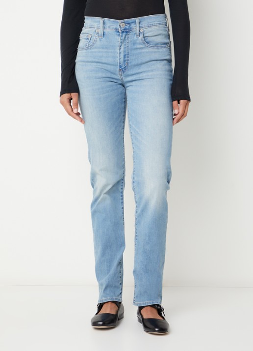 Levi's 724 mid waist slim fit jeans met lichte wassing
