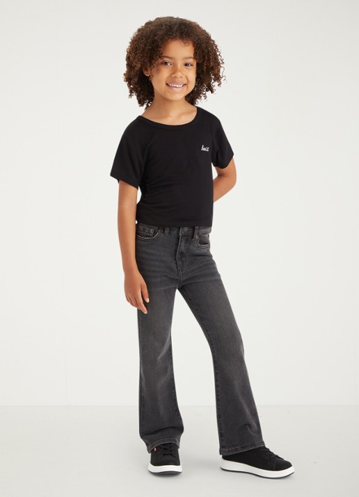 Levi's 726 high rise flared jeans met stretch - voorkant zwart
