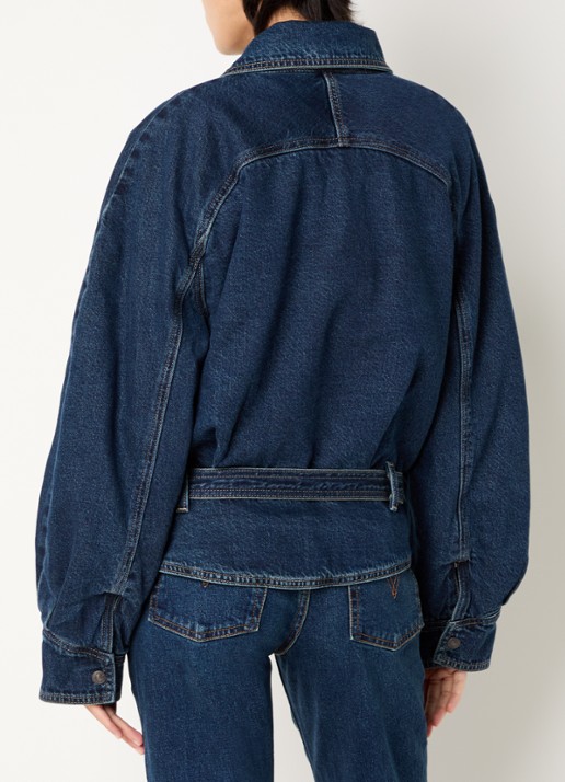 Levi's 80's spijkerjas met asymmetrische zoom en ceintuur - achterkant indigo