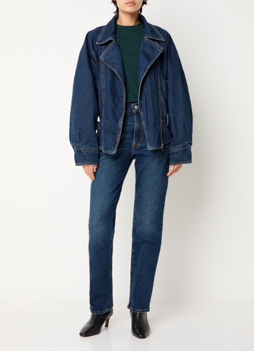 Levi's 80's spijkerjas met asymmetrische zoom en ceintuur - voorkant 4 indigo