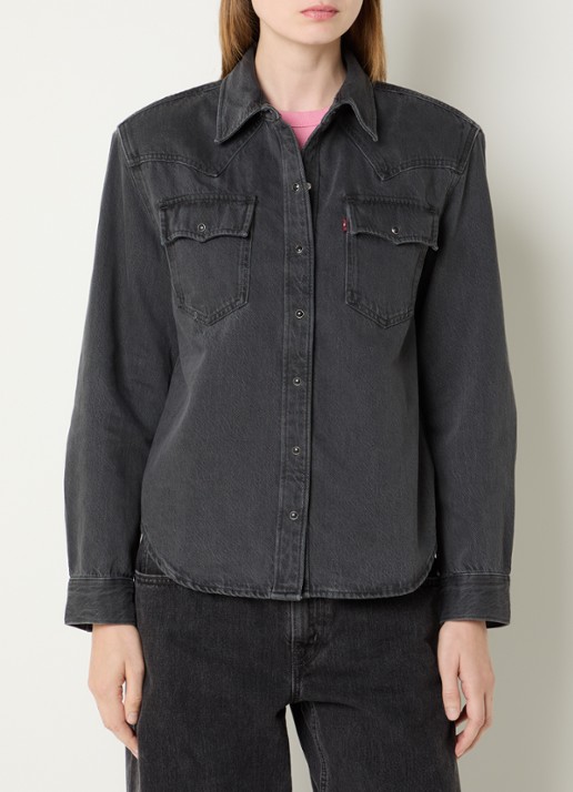Levi's 80s Western blouse van denim met schoudervulling