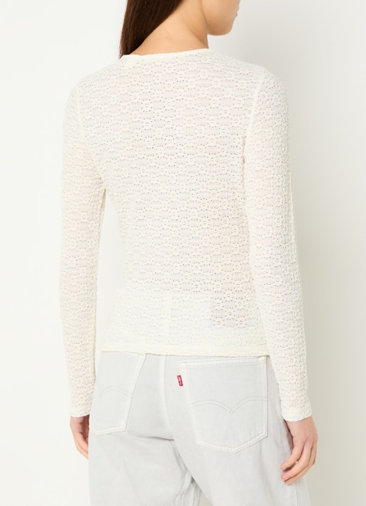Levi's Anika semi-transparante top met opengewerkt dessin - achterkant creme