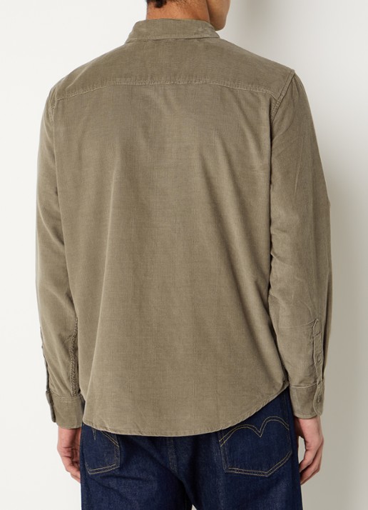 Levi's Authentic comfort fit overhemd van corduroy met logoborduring - achterkant lichtbruin
