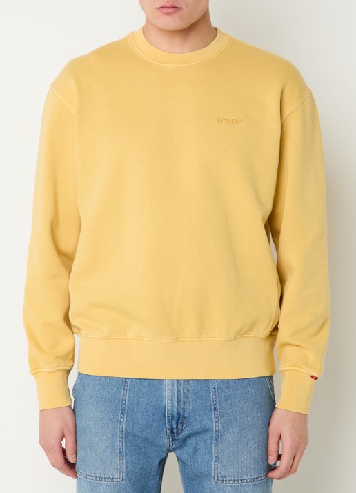 Levi's Authentic sweater met logoborduring - detail 3 geel
