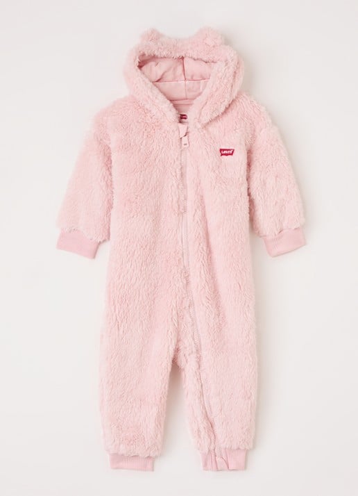 Levi's Babypak met logoborduring - voorkant lichtroze