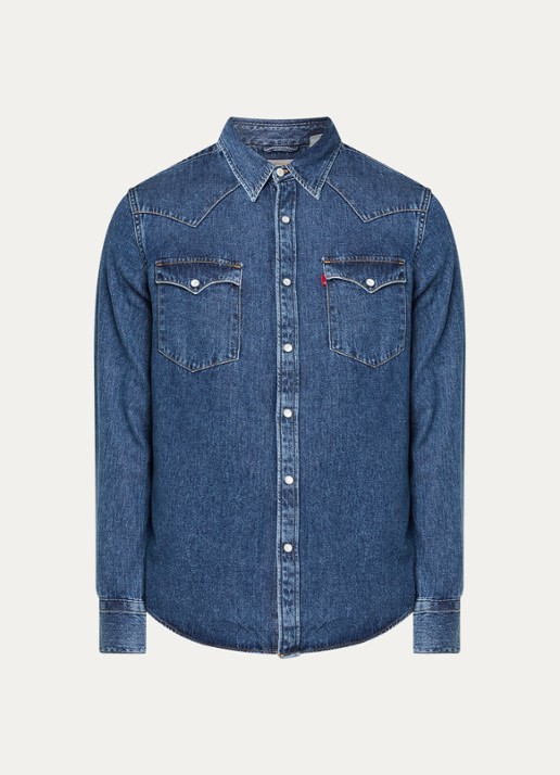 Levi's Barstow regular fit overhemd met borstzakken - voorkant 2 indigo