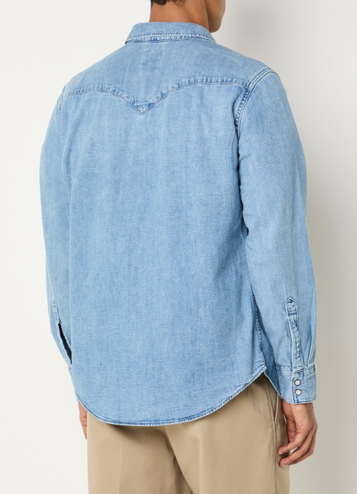 Levi's Barstow regular fit overshirt van denim met borstzakken - achterkant 2 indigo