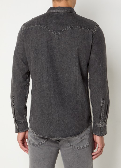 Levi's Barstow spijkerjas met borstzakken  - achterkant donkergrijs