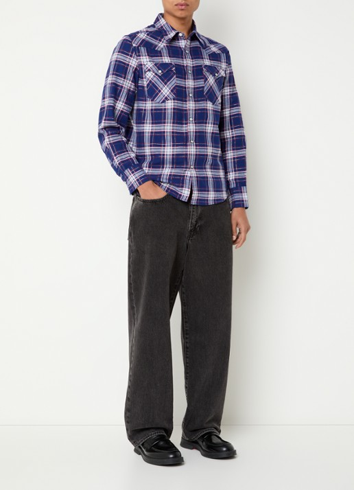 Levi's Barstow Western regular fit overhemd met ruitdessin - voorkant 3 blauw