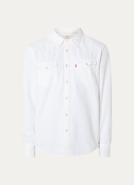Levi's Barstow Western regular fit overshirt - voorkant 3 gebroken wit