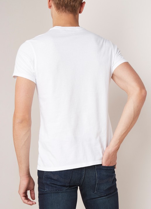 Levi's Basic T-shirt van katoen met logo - achterkant 3 wit