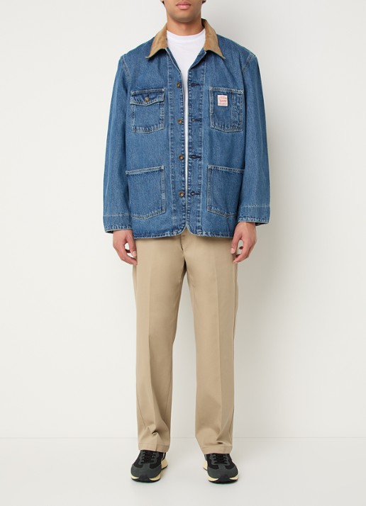 Levi's Berkley spijkerjas met opgestikte zakken en kraag van corduroy - voorkant 4 indigo