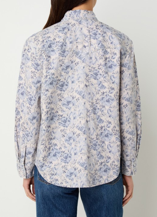 Levi's Blouse  met bloemenprint - achterkant 3 donkerblauw