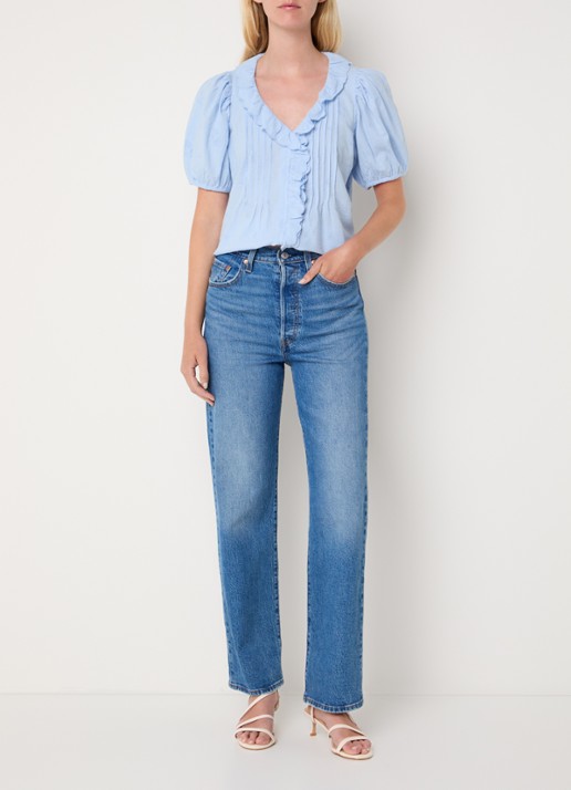 Levi's Blouse met ruches - voorkant 2 blauw