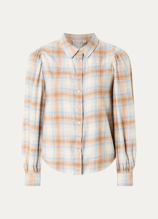 Levi's Blouse met ruitdessin - voorkant 2 beige