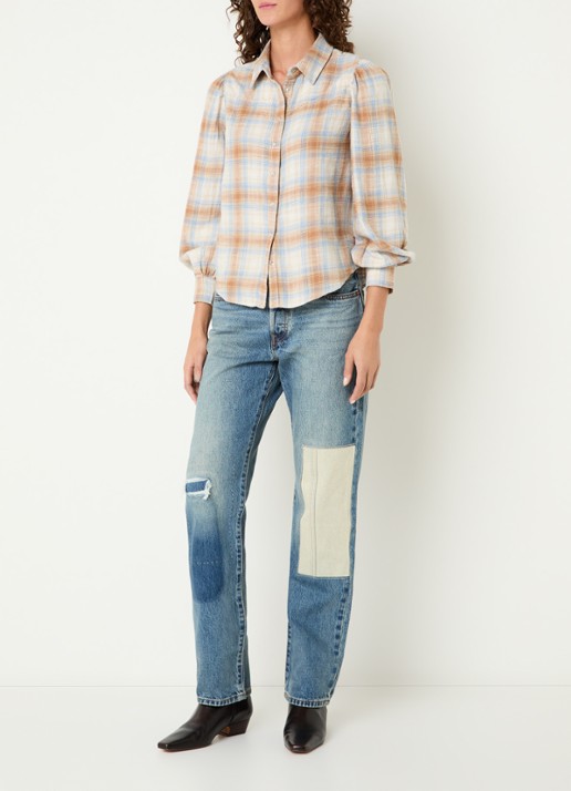 Levi's Blouse met ruitdessin - voorkant 3 beige