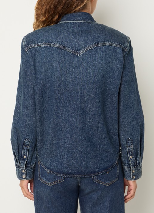 Levi's Blouse van denim met borstzakken - achterkant indigo