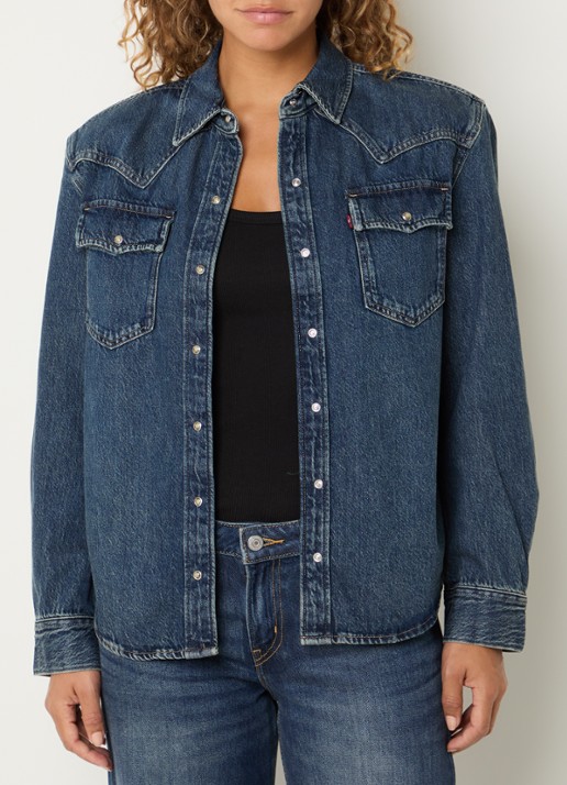 Levi's Blouse van denim met borstzakken