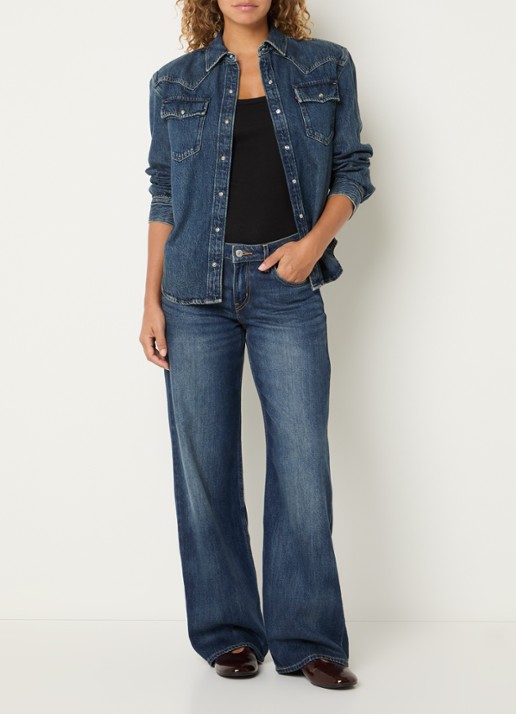 Levi's Blouse van denim met borstzakken - voorkant 4 indigo