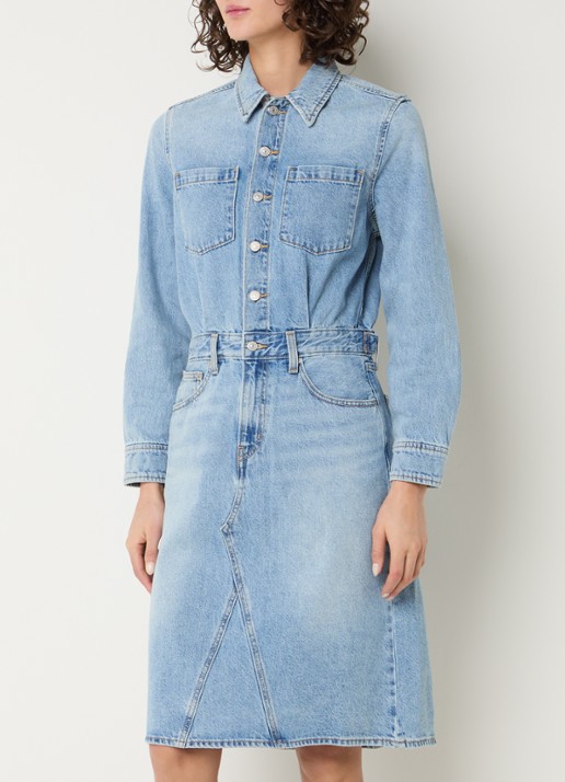 Levi's Blousejurk van denim met borstzakken