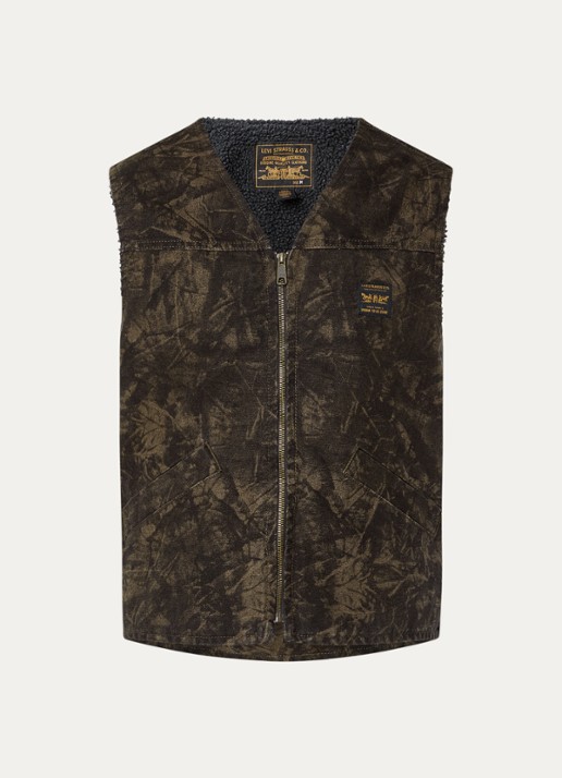 Levi's Bodywarmer met steekzakken - voorkant bronsgroen