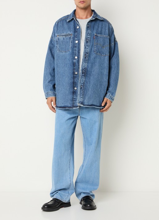 Levi's Bodywarmer van denim met donsvulling - voorkant 2 indigo
