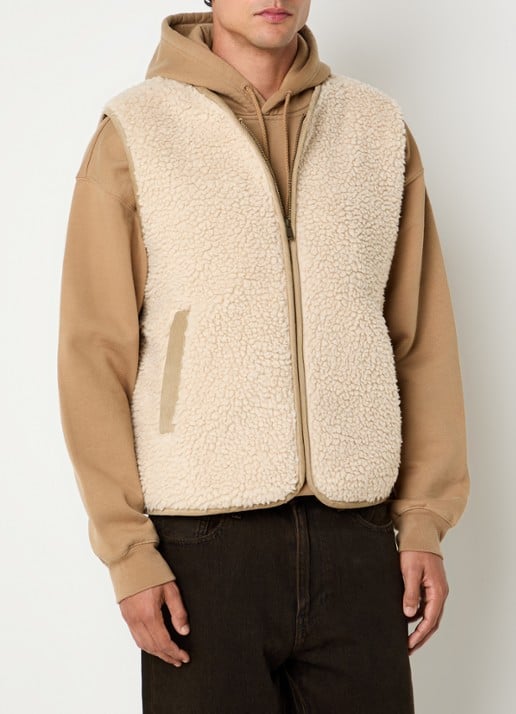 Levi's Bodywarmer van teddy met steekzakken - detail 4 beige