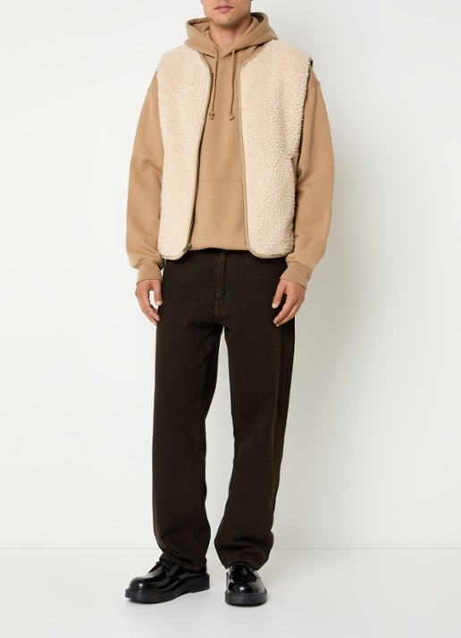 Levi's Bodywarmer van teddy met steekzakken - voorkant 3 beige